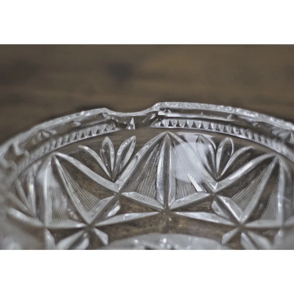 VTG Czech Bohemian Crystal Ashtray 5.5